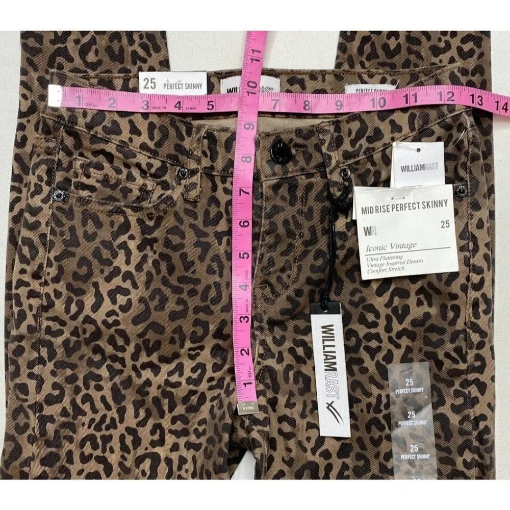 William Rast Iconic‎ Vintage Perfect Skinny Jean Women's 28 Cheetah Animal Print - Picture 7 of 9